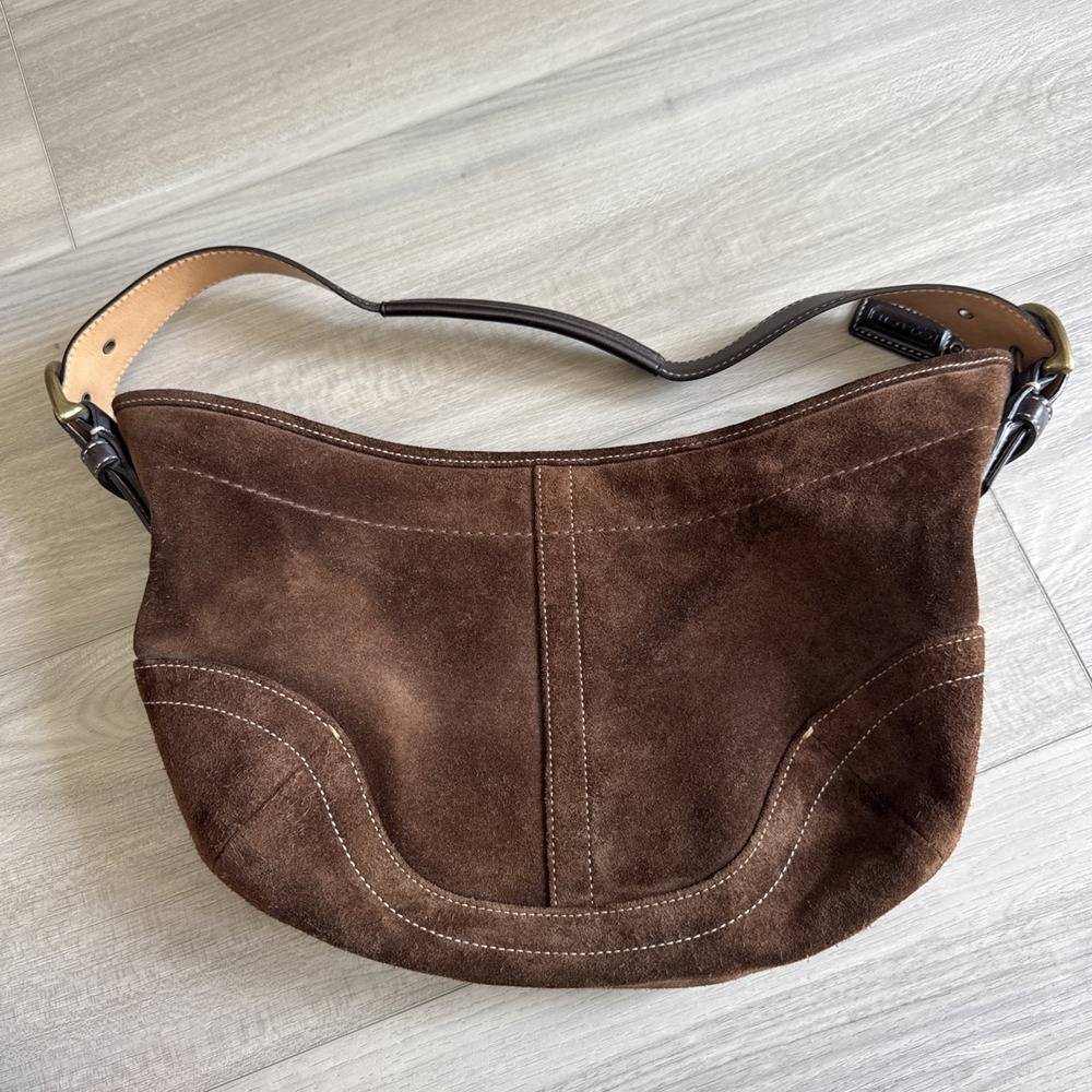 Vintage Coach Suede Leather Hobo Shoulder Bag Brown Style 4286 Purse